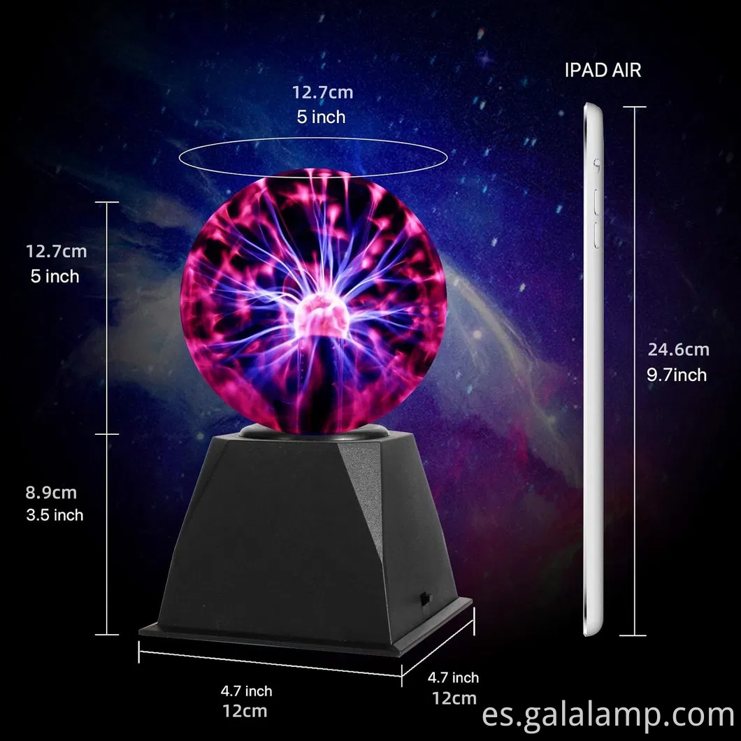 Bola de plasma interactiva de 5 pulgadas con toque y sensibilidad al sonido